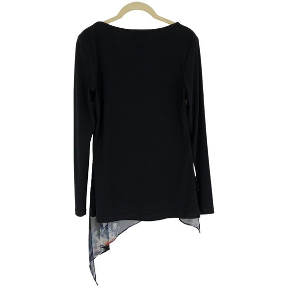 BNWT Frank Lyman Black & Multicolor Floral LS Cowl Neck flowy blouse  size 6 - Picture 2 of 14